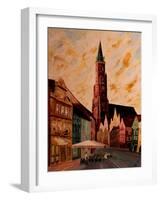 Landshut St Martin Church with Old Town-Markus Bleichner-Framed Art Print