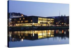 Landtag Parliament House of Baden Wurttemberg and Fernsehturm Television Tower at Night-Markus Lange-Stretched Canvas