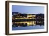 Landtag Parliament House of Baden Wurttemberg and Fernsehturm Television Tower at Night-Markus Lange-Framed Photographic Print