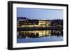 Landtag Parliament House of Baden Wurttemberg and Fernsehturm Television Tower at Night-Markus Lange-Framed Photographic Print