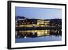 Landtag Parliament House of Baden Wurttemberg and Fernsehturm Television Tower at Night-Markus Lange-Framed Photographic Print