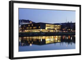 Landtag Parliament House of Baden Wurttemberg and Fernsehturm Television Tower at Night-Markus Lange-Framed Photographic Print