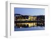 Landtag Parliament House of Baden Wurttemberg and Fernsehturm Television Tower at Night-Markus Lange-Framed Photographic Print