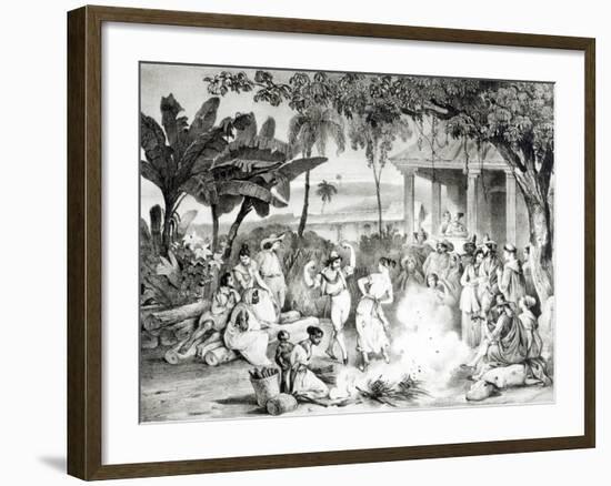 Landu Dance, Engraved by Victor Adam and Monthellier-Johann Moritz Rugendas-Framed Giclee Print