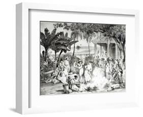 Landu Dance, Engraved by Victor Adam and Monthellier-Johann Moritz Rugendas-Framed Giclee Print