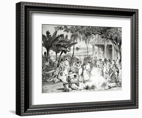 Landu Dance, Engraved by Victor Adam and Monthellier-Johann Moritz Rugendas-Framed Giclee Print