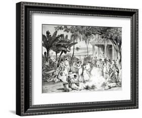 Landu Dance, Engraved by Victor Adam and Monthellier-Johann Moritz Rugendas-Framed Giclee Print