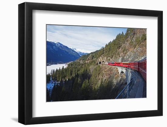 Landwasser Viaduct, Bernina Express Railway Line, UNESCO World Heritage Site-Christian Kober-Framed Premium Photographic Print