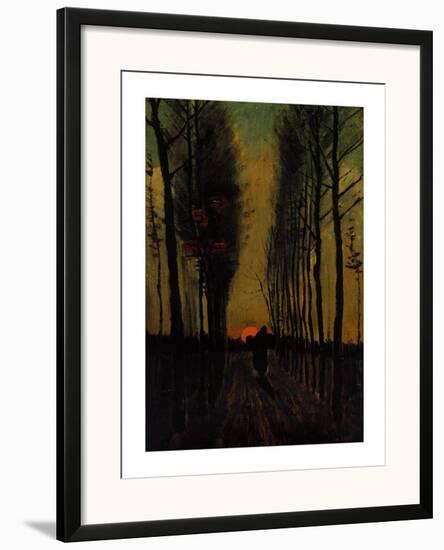 Lane of Poplars at Sunset-Vincent van Gogh-Framed Giclee Print