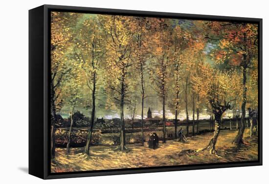 Lane with Poplars-Vincent van Gogh-Framed Stretched Canvas