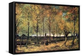 Lane with Poplars-Vincent van Gogh-Framed Stretched Canvas