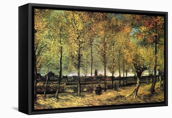 Lane with Poplars-Vincent van Gogh-Framed Stretched Canvas