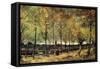 Lane with Poplars-Vincent van Gogh-Framed Stretched Canvas