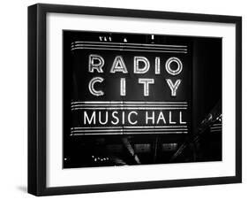 Lanes Entrance to the Radio City Music Hall by Night, Manhattan, Times Square, New York, Classic-Philippe Hugonnard-Framed Premium Photographic Print