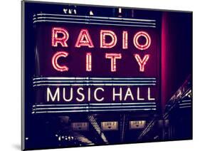 Lanes Entrance to the Radio City Music Hall by Night, Manhattan, Times Square, New York-Philippe Hugonnard-Mounted Photographic Print