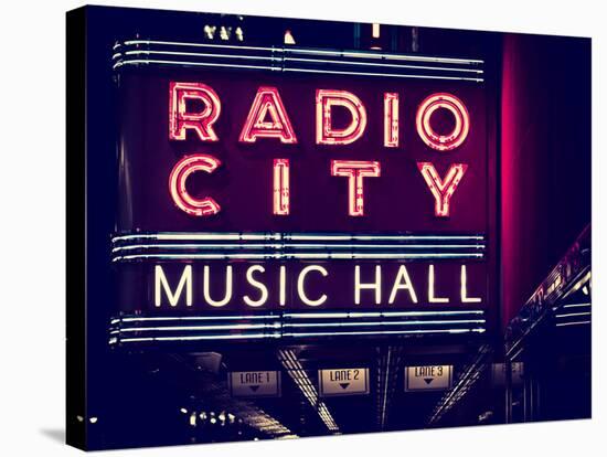 Lanes Entrance to the Radio City Music Hall by Night, Manhattan, Times Square, New York-Philippe Hugonnard-Stretched Canvas