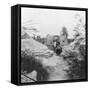 Langer Max, German Rail Mounted Siege Gun, Moere, Near Ostend, Belgium, World War I, C1918-Nightingale & Co-Framed Stretched Canvas