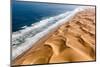 Langewand, Aerial view of where the Atlantic Ocean meets the sea of dunes in Western Namibia.-ClickAlps-Mounted Photographic Print
