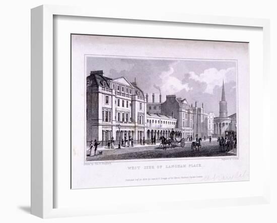 Langham Place, Marylebone, London, 1828-Samuel Owen-Framed Giclee Print