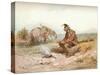 'Langham Sketch: The Bivouac, c1885-Charles Cattermole-Stretched Canvas