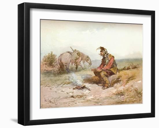 'Langham Sketch: The Bivouac, c1885-Charles Cattermole-Framed Giclee Print