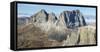 Langkofel (Sassolungo) seen from Sella mountain range (Gruppo del Sella) in the Dolomites.-Martin Zwick-Framed Stretched Canvas