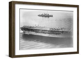 Langley Aircraft Carrier at Sea-null-Framed Art Print