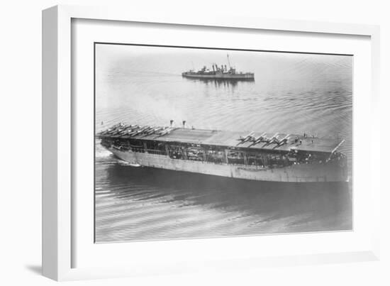 Langley Aircraft Carrier at Sea-null-Framed Art Print