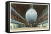 Langley Field, Virginia - Airship Hangar Interior View-Lantern Press-Framed Stretched Canvas