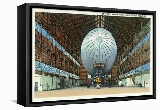 Langley Field, Virginia - Airship Hangar Interior View-Lantern Press-Framed Stretched Canvas