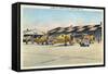 Langley Field, Virginia - View of Planes Getting Serviced-Lantern Press-Framed Stretched Canvas