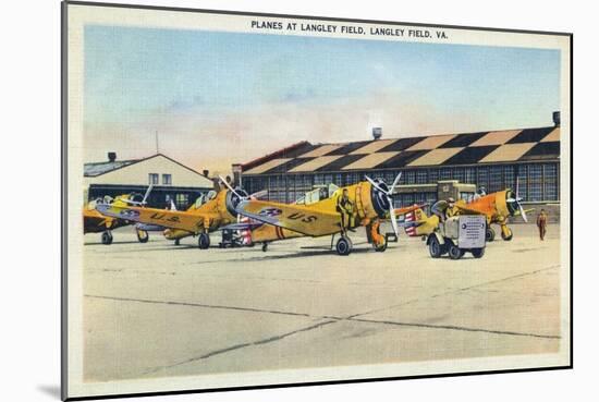 Langley Field, Virginia - View of Planes Getting Serviced-Lantern Press-Mounted Art Print