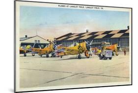 Langley Field, Virginia - View of Planes Getting Serviced-Lantern Press-Mounted Art Print