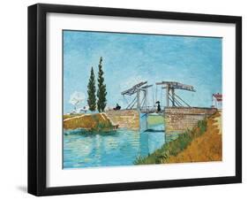 Langlois Bridge at Arles-Vincent van Gogh-Framed Giclee Print