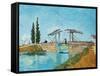 Langlois Bridge at Arles-Vincent van Gogh-Framed Stretched Canvas