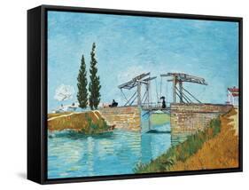 Langlois Bridge at Arles-Vincent van Gogh-Framed Stretched Canvas