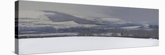 Langorse Lake in Snow January-Tom Hughes-Stretched Canvas