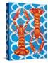 Langoustines on Blue-Alice Straker-Stretched Canvas