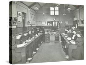 Language Lesson on Daffodils at Oak Lodge School for Deaf Girls, London, 1908-null-Stretched Canvas