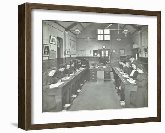 Language Lesson on Daffodils at Oak Lodge School for Deaf Girls, London, 1908-null-Framed Photographic Print
