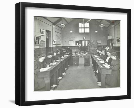 Language Lesson on Daffodils at Oak Lodge School for Deaf Girls, London, 1908-null-Framed Photographic Print