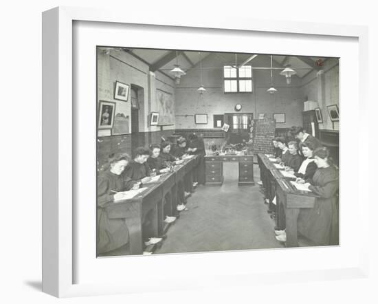 Language Lesson on Daffodils at Oak Lodge School for Deaf Girls, London, 1908-null-Framed Photographic Print