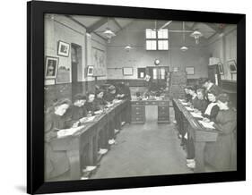 Language Lesson on Daffodils at Oak Lodge School for Deaf Girls, London, 1908-null-Framed Photographic Print