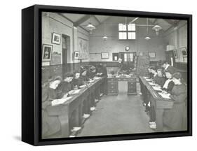 Language Lesson on Daffodils at Oak Lodge School for Deaf Girls, London, 1908-null-Framed Stretched Canvas