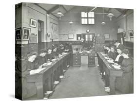 Language Lesson on Daffodils at Oak Lodge School for Deaf Girls, London, 1908-null-Stretched Canvas