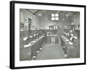 Language Lesson on Daffodils at Oak Lodge School for Deaf Girls, London, 1908-null-Framed Photographic Print