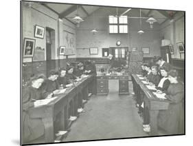 Language Lesson on Daffodils at Oak Lodge School for Deaf Girls, London, 1908-null-Mounted Premium Photographic Print