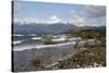 Lanin volcano and Lago Huechulafquen, Lanin National Park, near Junin de los Andes, The Lake Distri-Stuart Black-Stretched Canvas