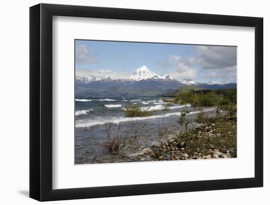 Lanin volcano and Lago Huechulafquen, Lanin National Park, near Junin de los Andes, The Lake Distri-Stuart Black-Framed Photographic Print