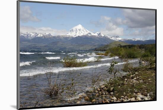 Lanin volcano and Lago Huechulafquen, Lanin National Park, near Junin de los Andes, The Lake Distri-Stuart Black-Mounted Photographic Print